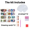 12Pcs Diamond Painting Warm Winter Greeting Card Set with Envelope