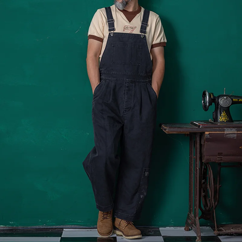 Vintage Weaver Heavy Staple Cotton World War II Military Print Overalls