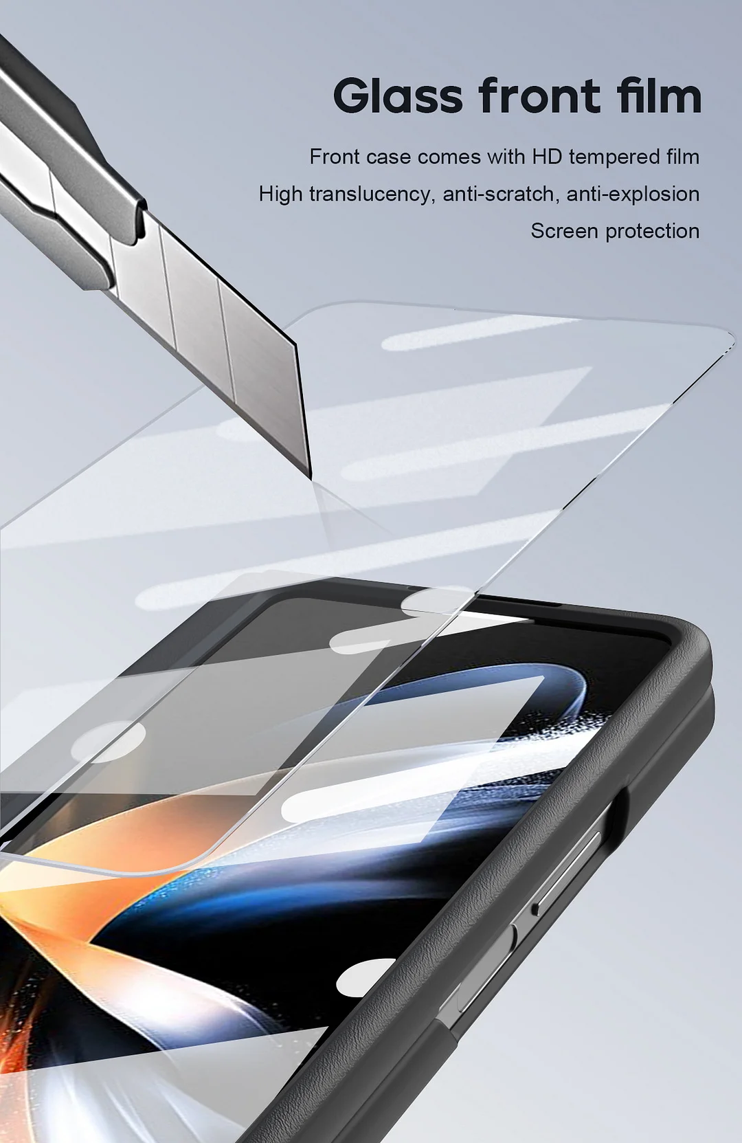 Suitable for Samsung Z Fold5/4 mobile phone case telescopic hinge pen slot with pen shell film folding screen anti-fall protective cover