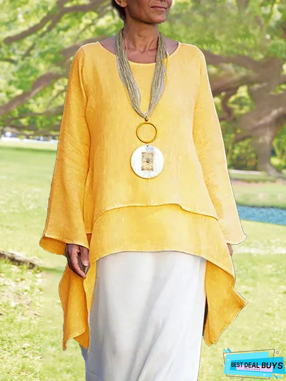 Long Sleeve Asymmetrical Casual Paneled Top