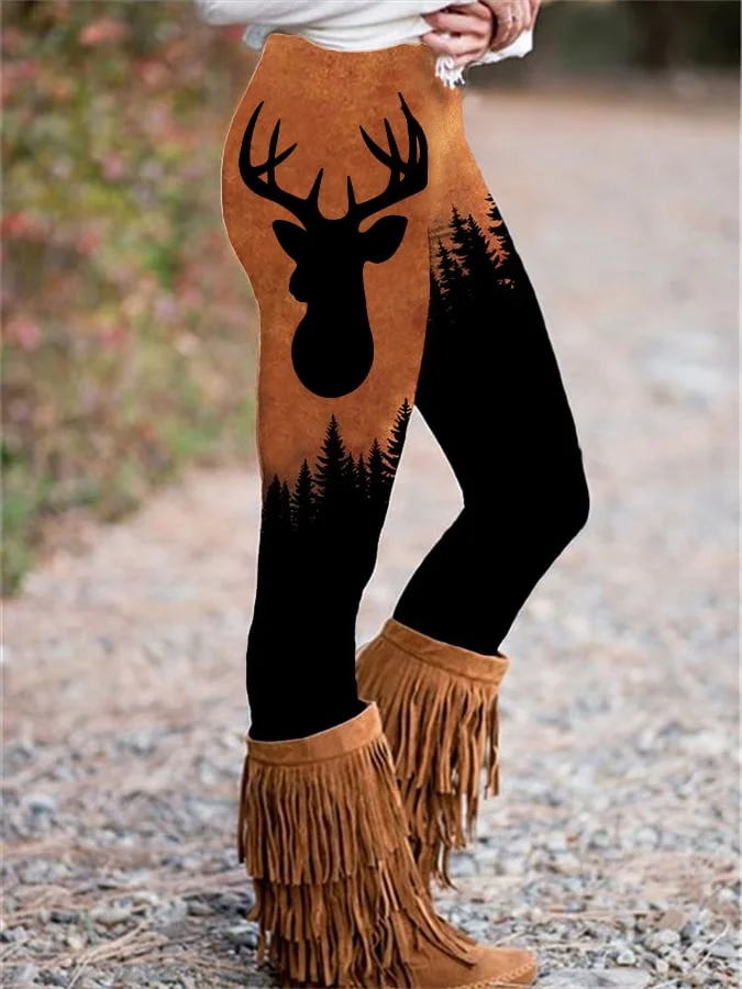 Western Print Skinny Stretch Leggings