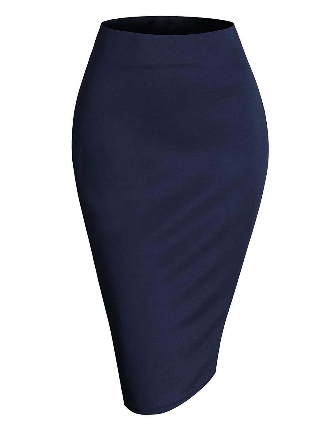 Casual Pencil Skirt Business Office Versatile Stretchy Elastic Waist Band