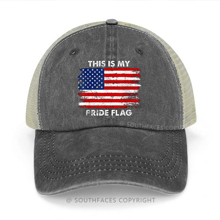USA Flag This Is My Pride Flag Print Gift Trucker Cap