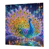 Framed Diamond Painting - Special Shaped - Peacock (25x25cm)