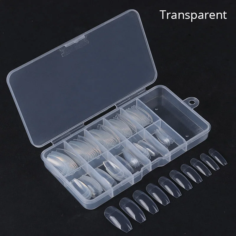 False Nail Tips Fake Color Card Transparent White Buckle Ring Nail Art Practice Display Tools Manicure Nail Accessories-Nail Inspo