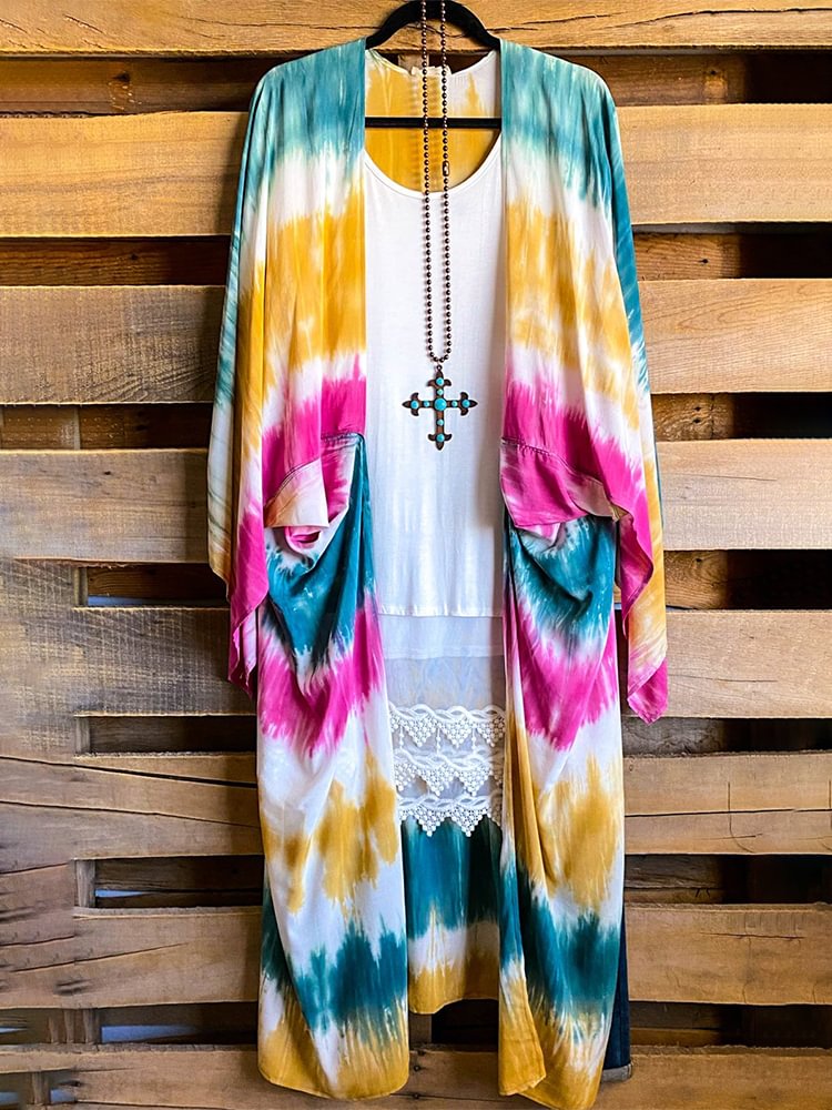 Oversized Casual Printed Kimono P175439644
