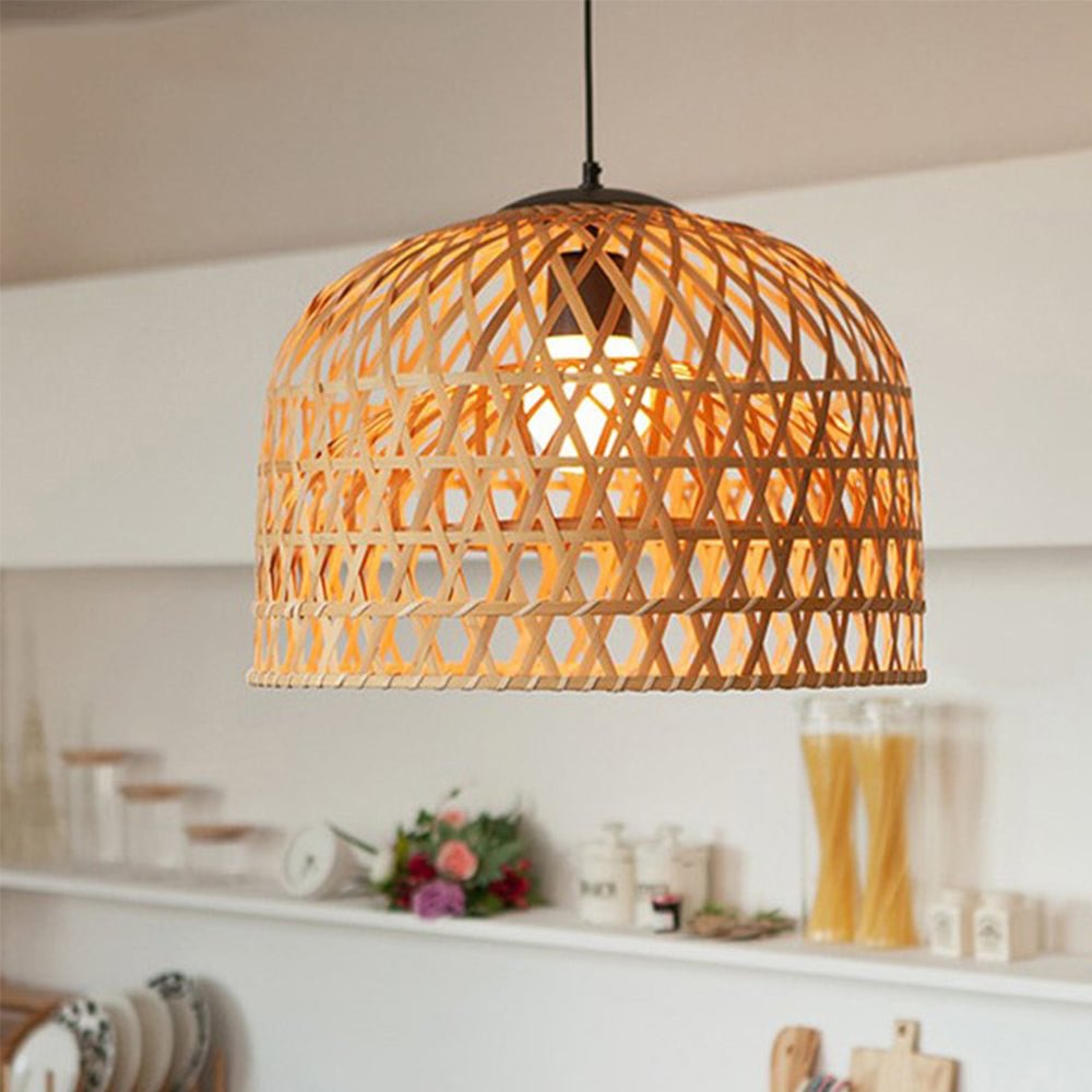 Asian Country-style Bamboo Pendant Light For Kitchen Island