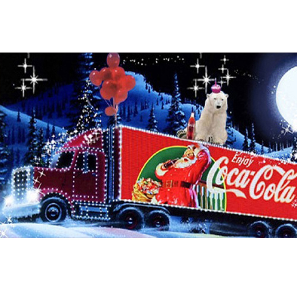

Cola Christmas Truck - Round Drill Diamond Painting - 50*30CM, 501 Original