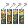 4Pcs Special Shape Sunset Flowers Diamond Painting Bookmark Art Projects