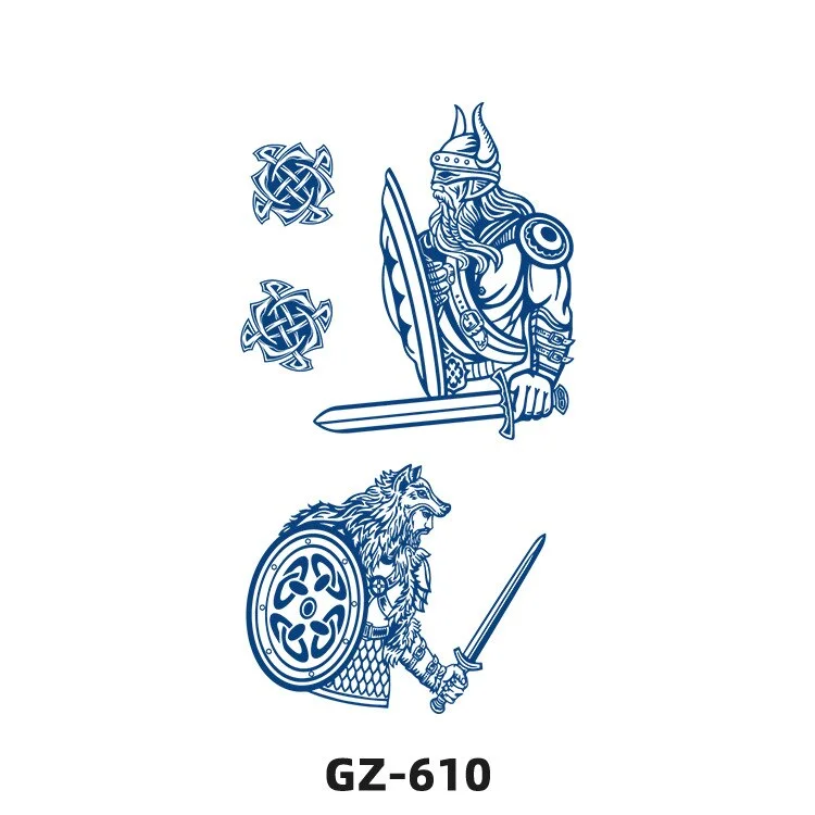 Sdrawing 2022 New Punk Trend Temporary Tattoo Lion Tiger Animal Pattern Juice Tattoo Waterproof Lasting Hot Girl Y2k Fake Tattoo