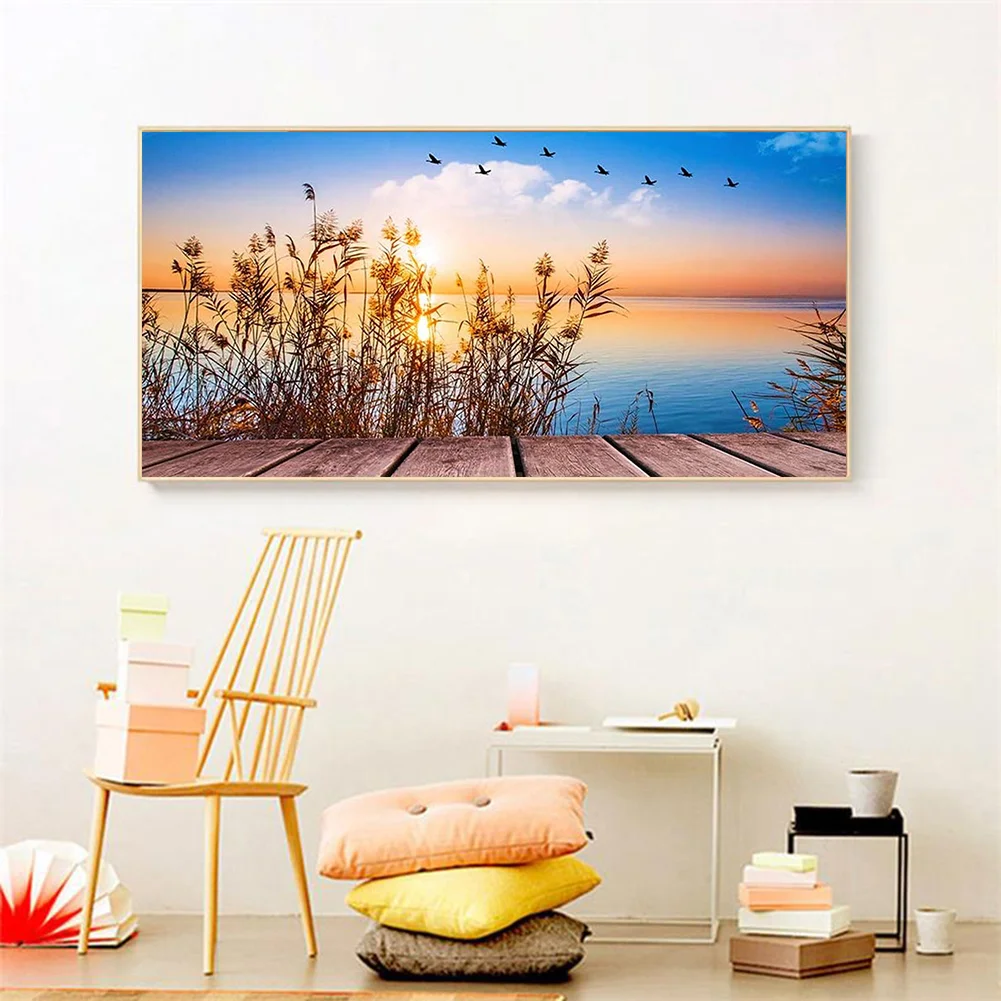 Diamond Painting - Full Round Drill - Sunset Reed(80*40cm)