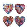 4pcs DIY Full Drill Special Shaped Heart Diamond Painting Fridge Magnet