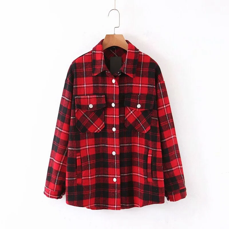 Toppies Vintage Blue Plaid Long Coat Jacket Pocket Casual Warm Overcoat Fashion Outwear Fall 2020 Women Tops
