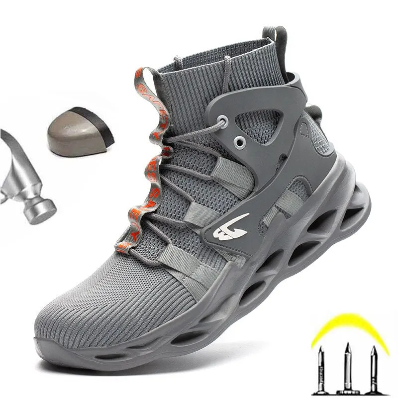 2021 New Work Safety Shoes Light and Comfortable Mid-Cut Boots Protective  Men Sneakers With Steel Toe Cushion Anti Slip Shoes