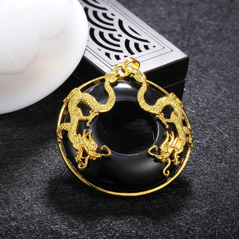 Tibetan Jade Dragon Necklace Pendant