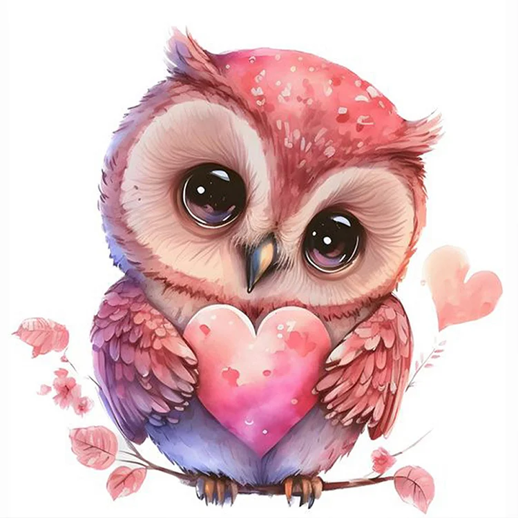 Love Pink Owl (25*25CM) 18CT Stamped Cross Stitch gbfke