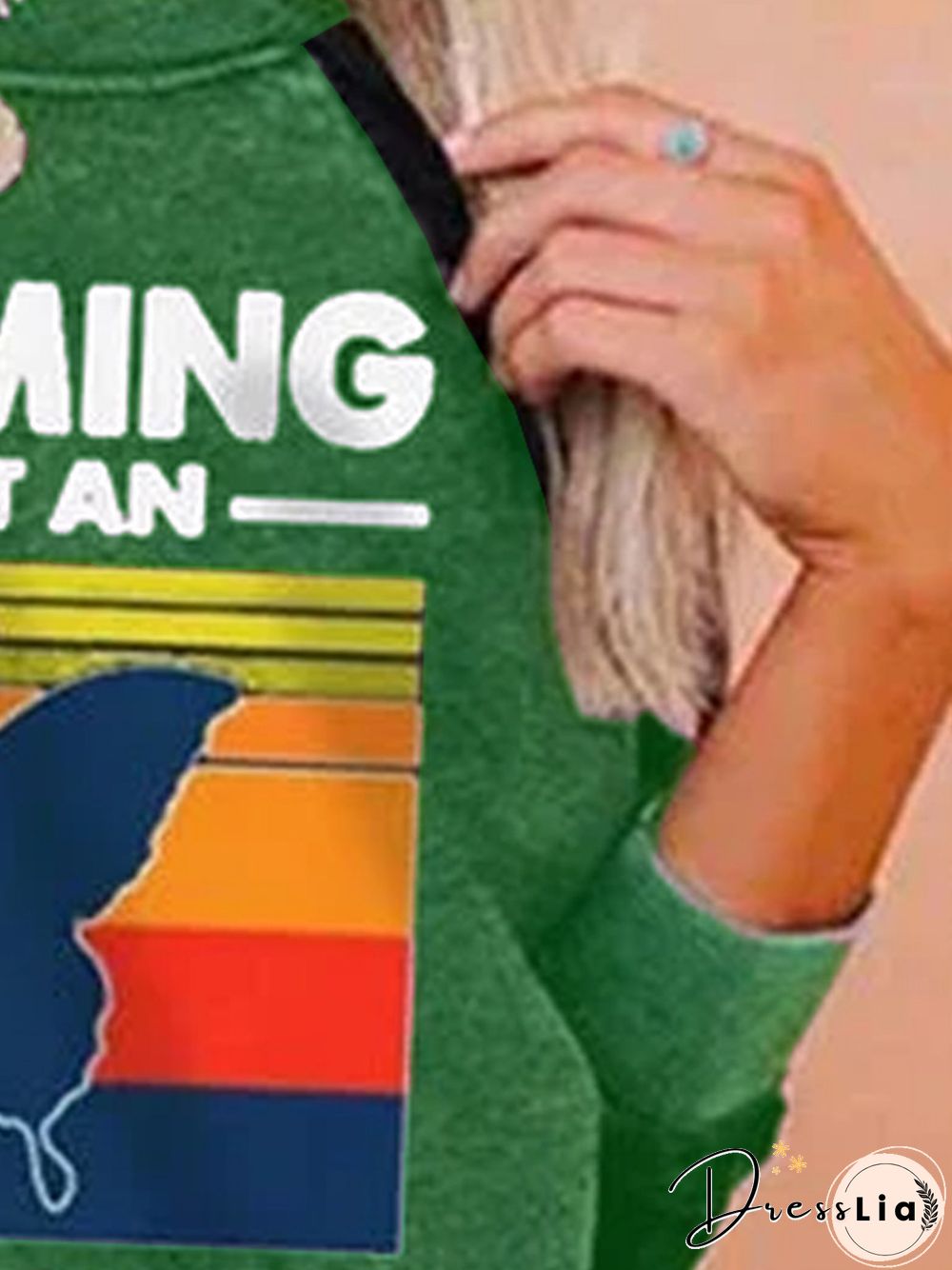 Plus Size Cotton-Blend Long Sleeve Crew Neck Shirts & Tops