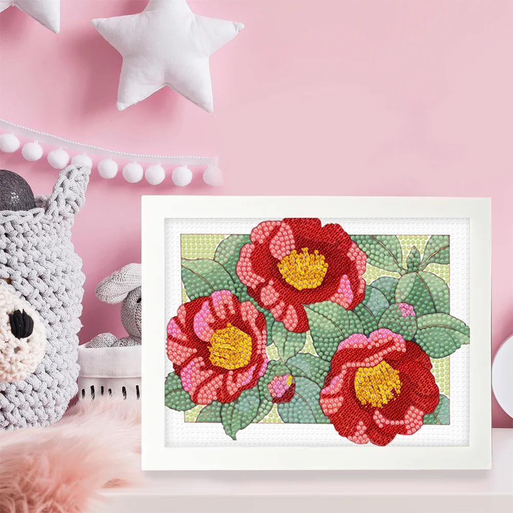 DIY Flower Full Drill Diamond Painting for Beginners(Canvas|15*20cm)【with Plastic Frame】