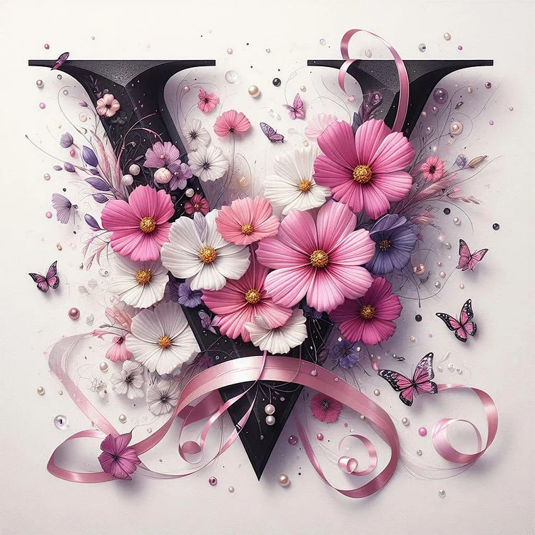 Full Round Drill Diamond Painting -Daisy Butterfly Letters - 40*40cm