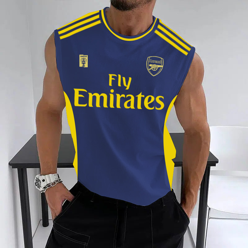Men's Football Team Logo Print Jersey Casual Fitness Sleeveless Vest / TECHWEAR CLUB / Techwear
