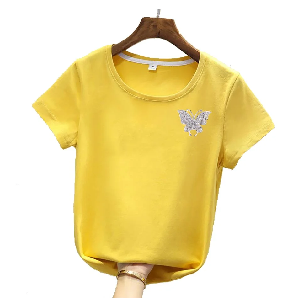 Beautiful Butterfly Crystal Rhinestone Patches On Clothes DIY Washable Heat Stickers Funny Design Iron On Transfer For Bag Decor