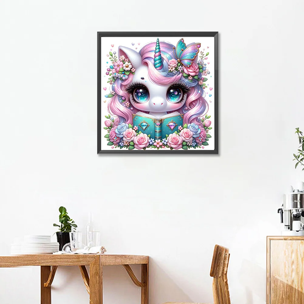 Diamond Painting - Full Square Drill - Read Unicorn(Canvas|35*35cm)