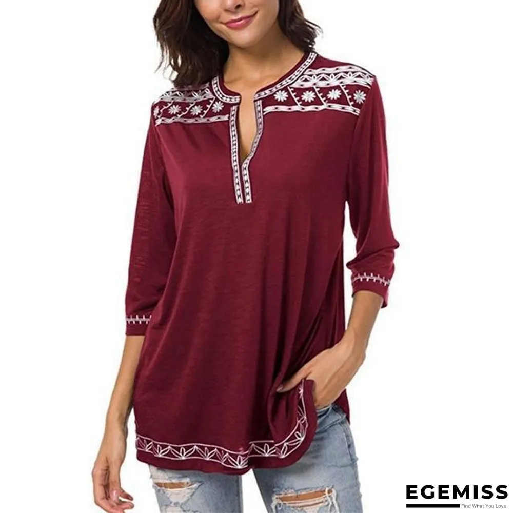Elegant Women Vintage V-Neck Blouse Tops Tee T-Shirts Plus Size 5XL | EGEMISS