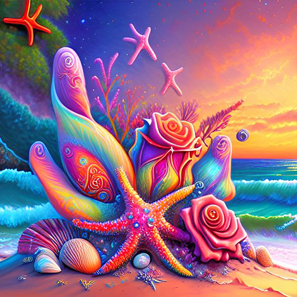 Colorful Beach 30*30CM (Canvas) Full Round Drill Diamond Painting gbfke
