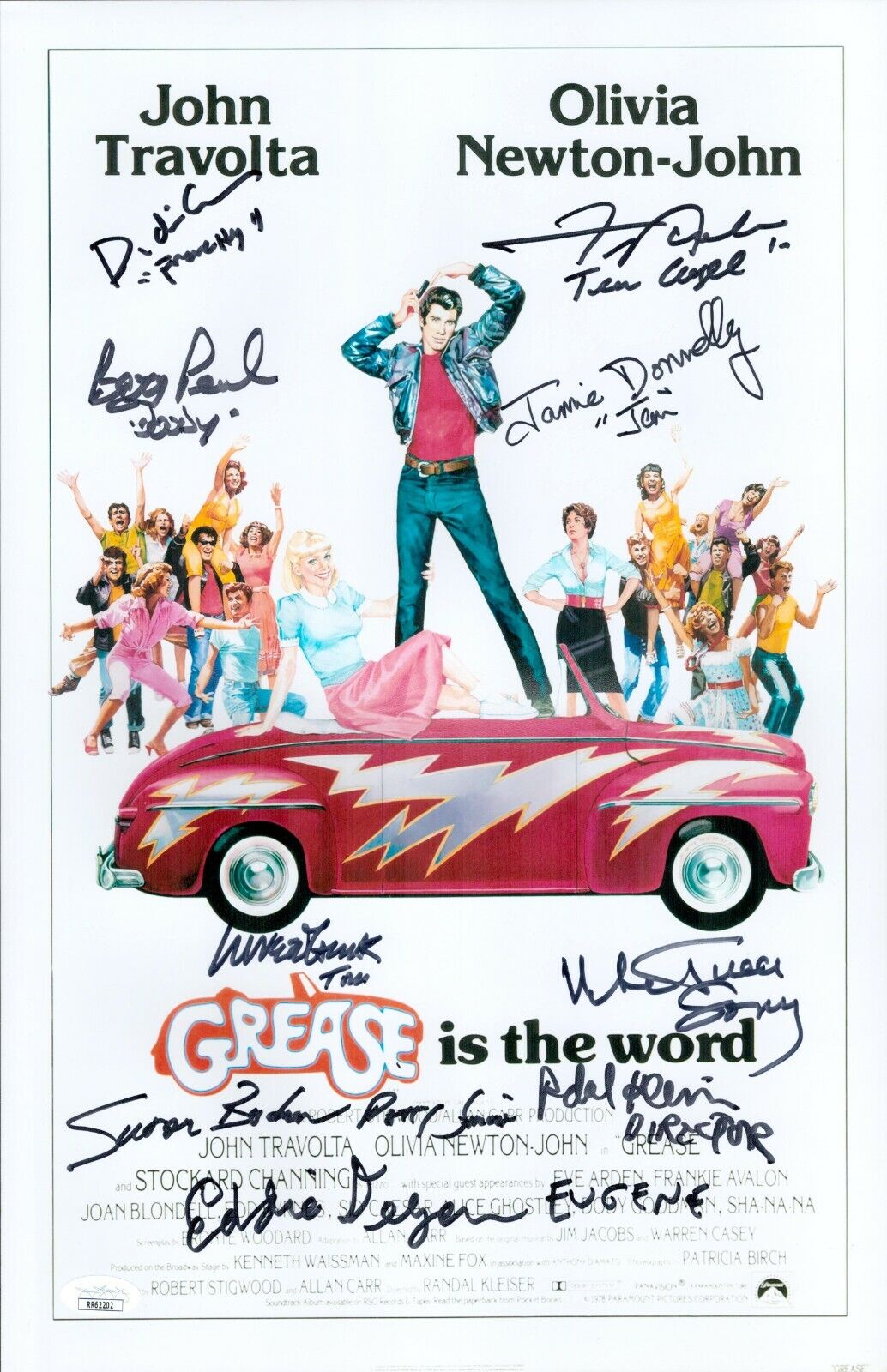 FRANKIE AVALON BARRY PEARL +7 Signed GREASE 11x17 Photo Poster painting Autograph JSA COA Cert