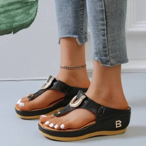 Summer Women Flip Flops Wedges Thick Slippers