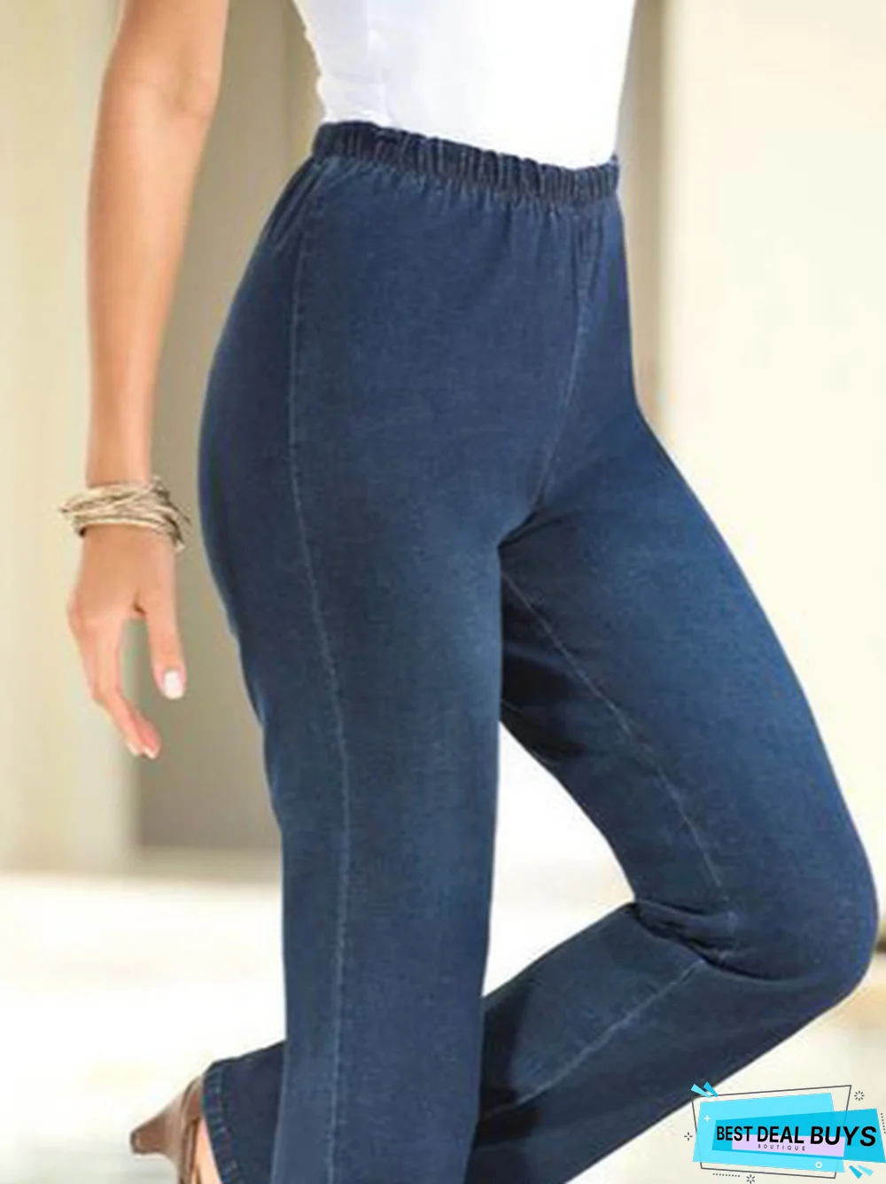 Denim Loose Plain Casual Jeans