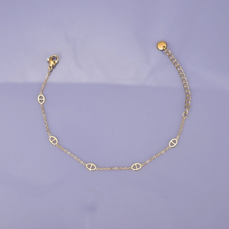 Minimalist Streetwear Solid Color 304 Stainless Steel 18K Gold Plated Bracelets In Bulk