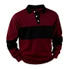 💥 2025 Hot Sale! Men's Button-Up Long Sleeve Striped Pullover Sweatshirt Quarter Zip Going Out Casual Color Block Sweatshirt, For Friends, Husband, Boyfriend Gifts, For Fall