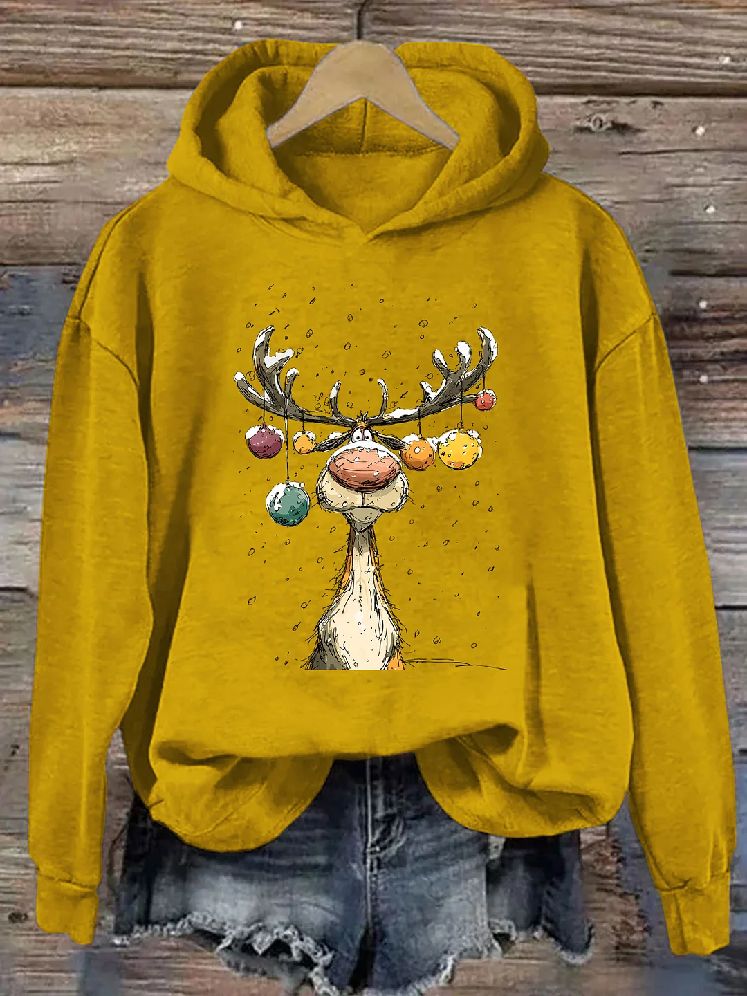 Vintage Reindeer Hoodie