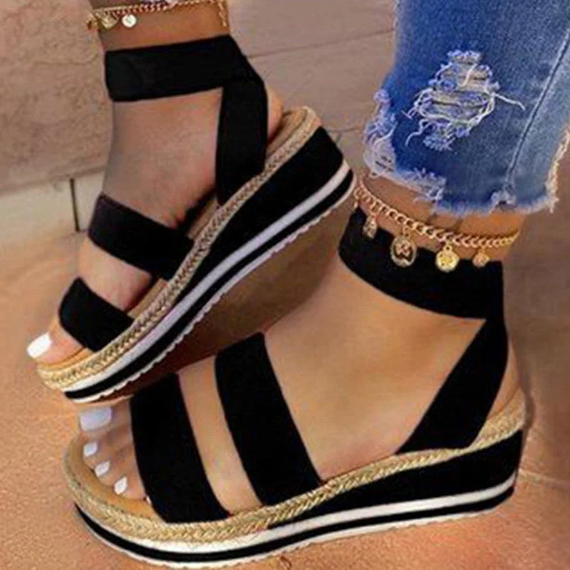 Fashion Casual Patchwork Round Sandals