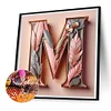 Feather Letters-Full Round Diamond Painting 40*40CM