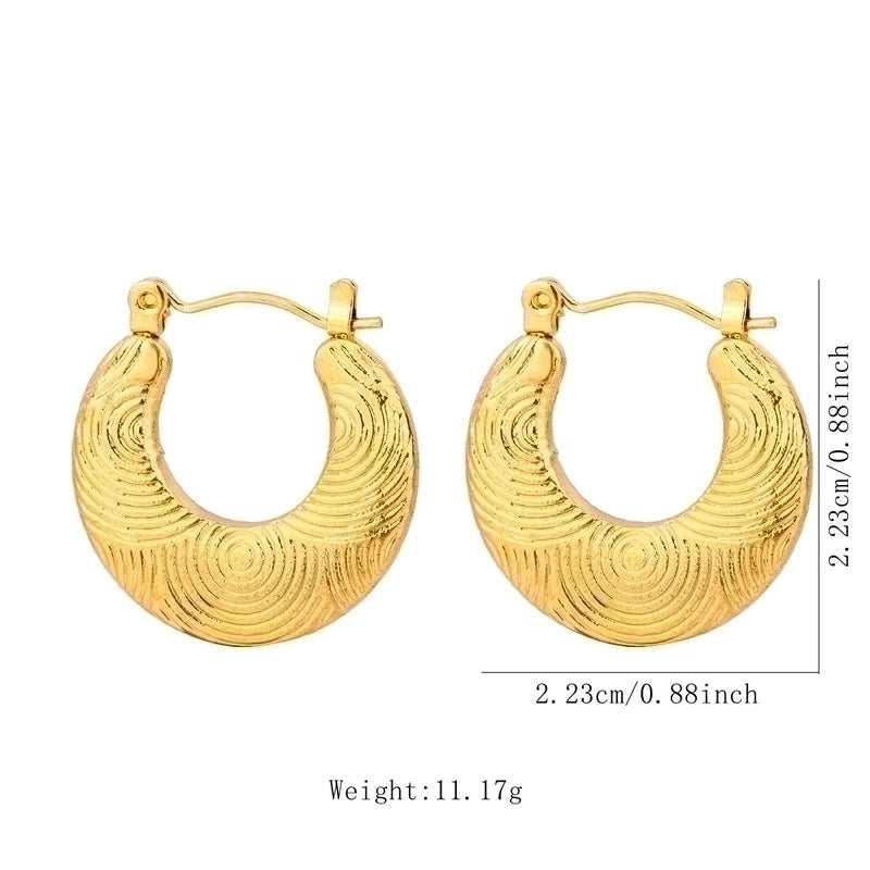 1 Pair Vintage Style U Shape Geometric Heart Shape Plating 304 Stainless Steel None 18K Gold Plated Hoop Earrings