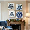 Christmas Full 14CT 2 Strands DIY Stamped Needlework Embroidery Kit 11.81x11.81inch Embroidery Needlepoint Starter Kits Cross Stitch Art and Crafts Kits for Beginners Adults Home Decor