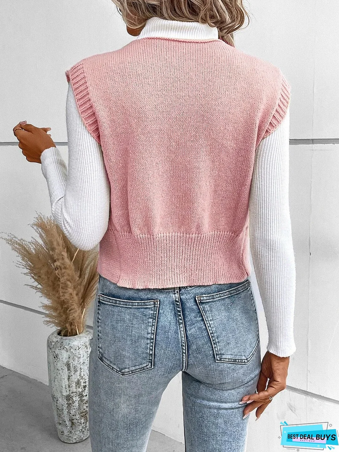 Full Size Button Up V-Neck Sweater Vest