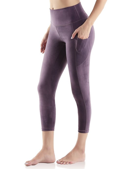 UUE Tie-dye Grey High Waisted Workout Leggings:UUE High Waist Women's Leggings with Pockets