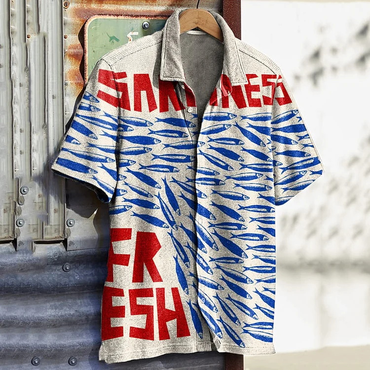 Men's Fish Art Print Casual Shirt