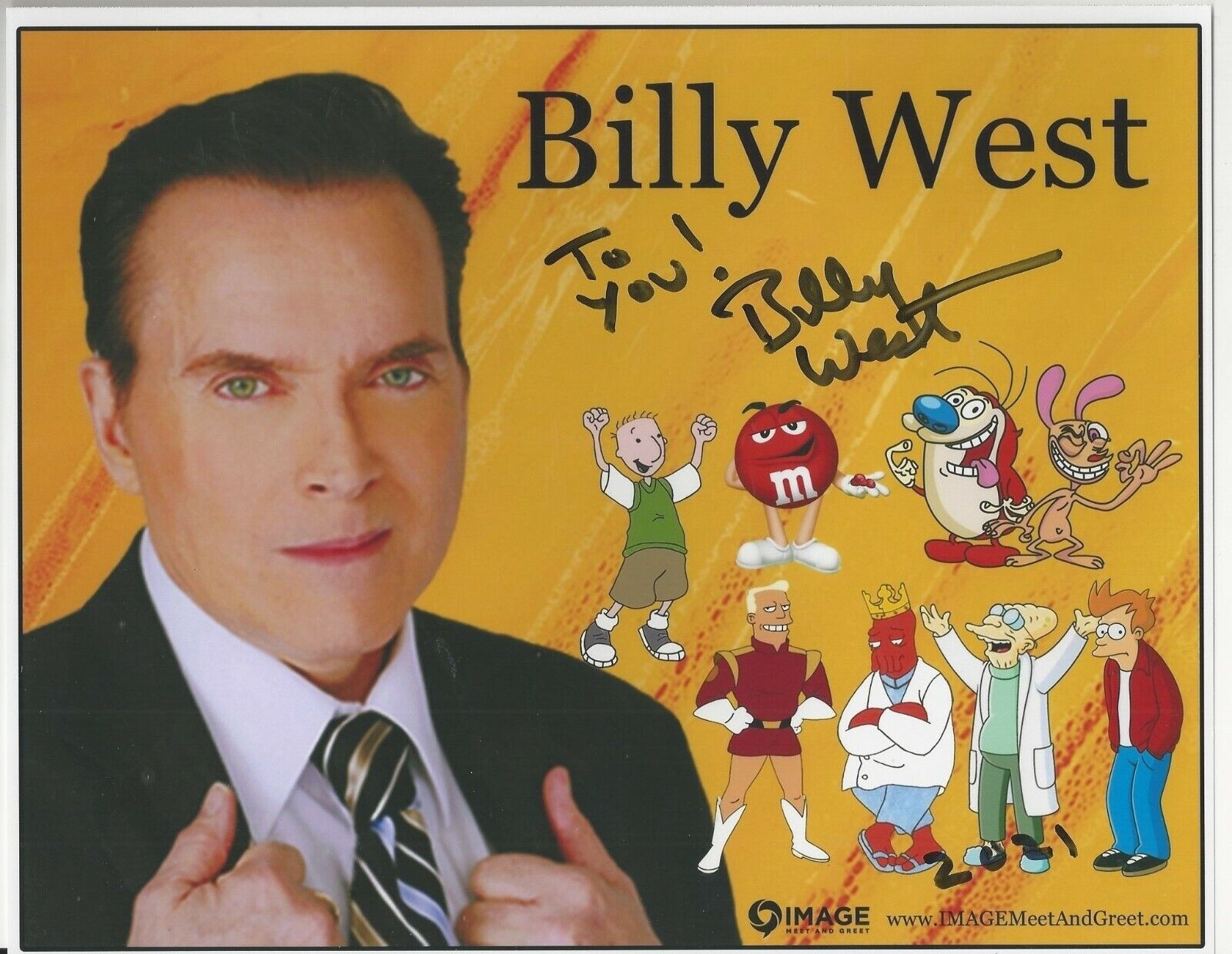 Billy West signed Photo Poster painting