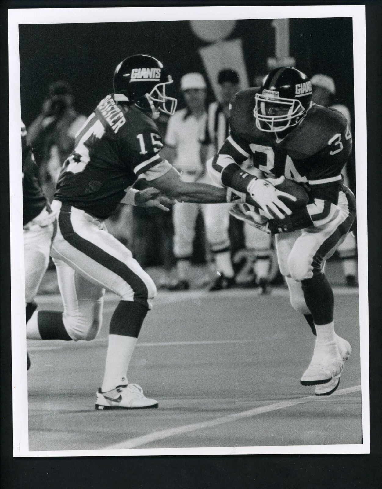 Jeff Hostetler & Lewis Tillman 1991 Press Original Photo Poster painting by Bob Olen Giants