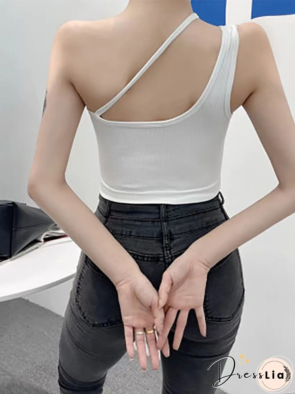 Women Irregular Halter Tanks Tops Y2K Camis Women Sweet Solid Crop Tops Women Crop Tops Spaghetti Tops Summer Women