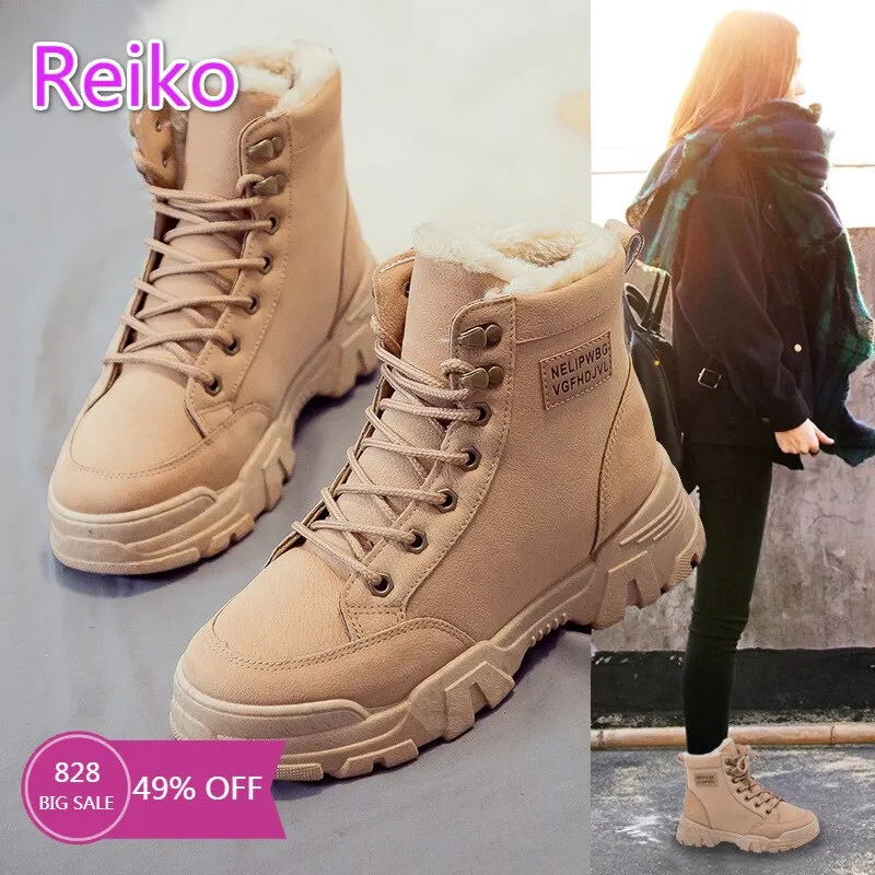 Ladies thickened sneakers 2021 winter thick-soled fur all-in-one women boots plus velvet snow boots beige fashion women's shoes