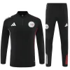 25/26 Ajax black with gray stripe Half-Zip Training Jacket Set
