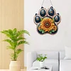 DIY Diamond Painting Double Sided Effect Stained Glass Panel Decorative Home Garden Decoration Hanging Kit(Flower Paw)