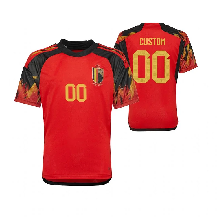 Belgium Home Shirt Kit Kids & Junior World Cup 2022 With Shorts ( Printing Your Name )