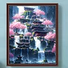 Fantasy Wasserfall Stadt - runder Bohrer Diamantmalerei - 40*50cm