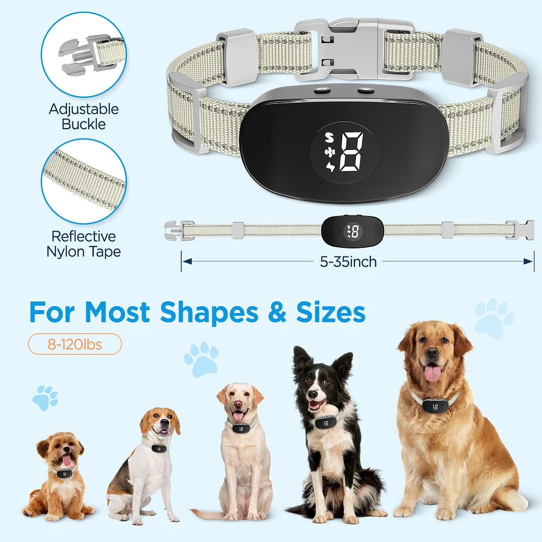 MAXLAPTER Dog Bark Collar, Anti-Bark Shock Collar with 8 Levels of Sensitivity and Intensity, Suitable for All Size Dogs Training